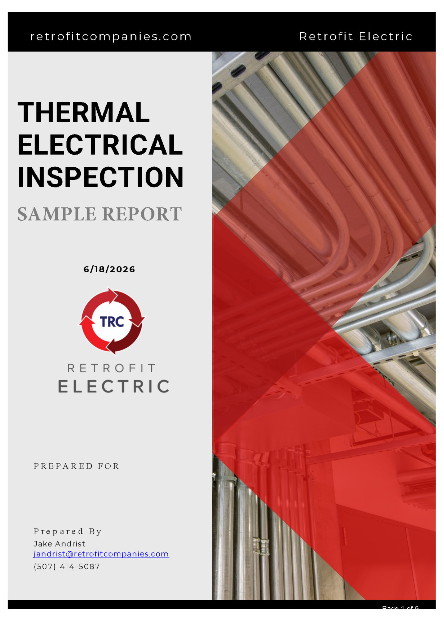 Cover of Retrofit Electric's IR Thermal Inspection Report
